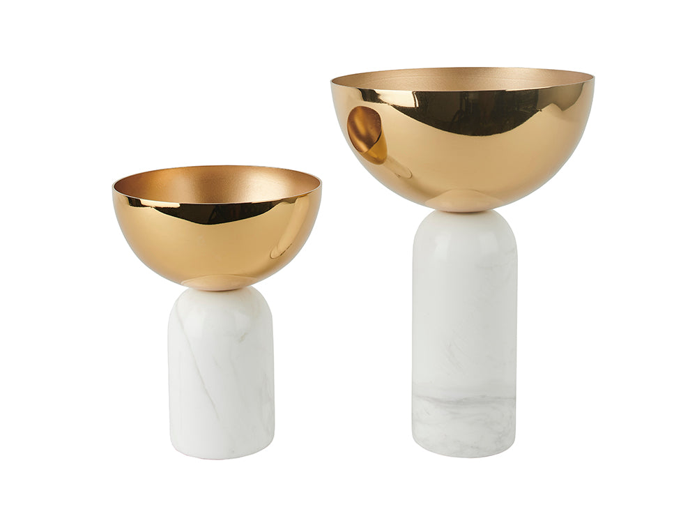 Ingrid Display Bowl on Marble Pillar, Tall