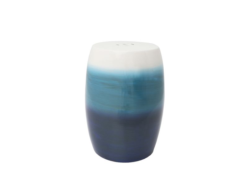 Waterfront Ceramic Stool, Blue