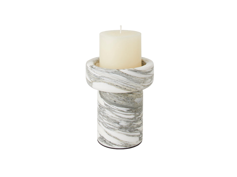 Le Blanc Candle Holder, White Marble Tall