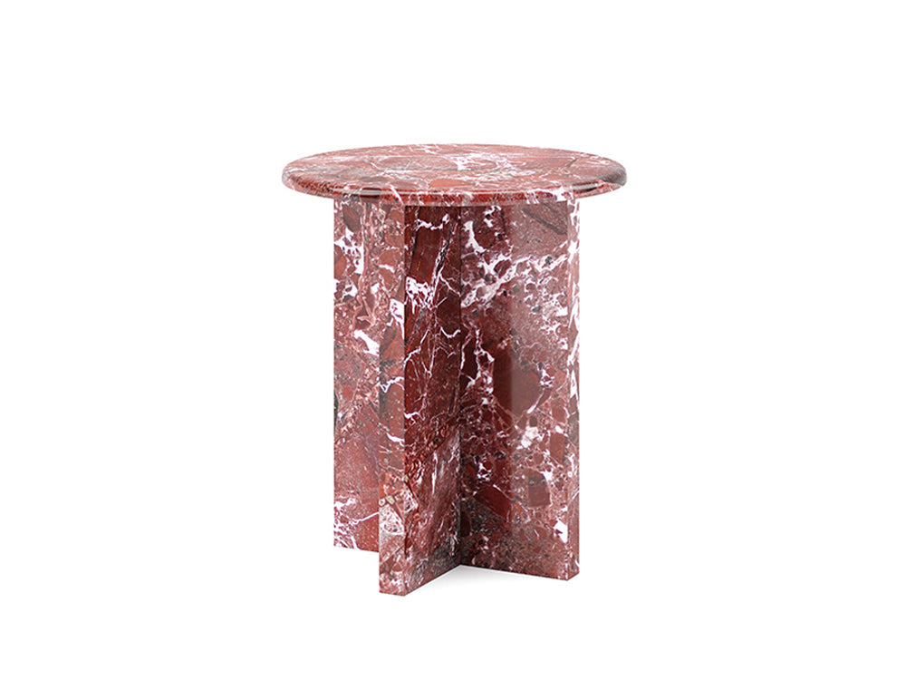 Gianni Marble Side Table, Violet Red