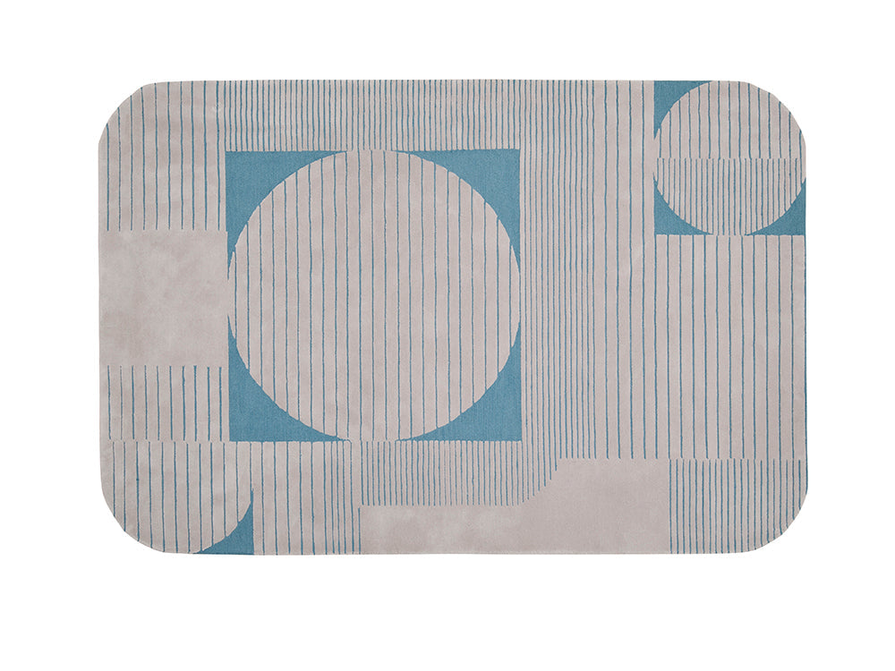Casa Geometric Rug, Blue (L)