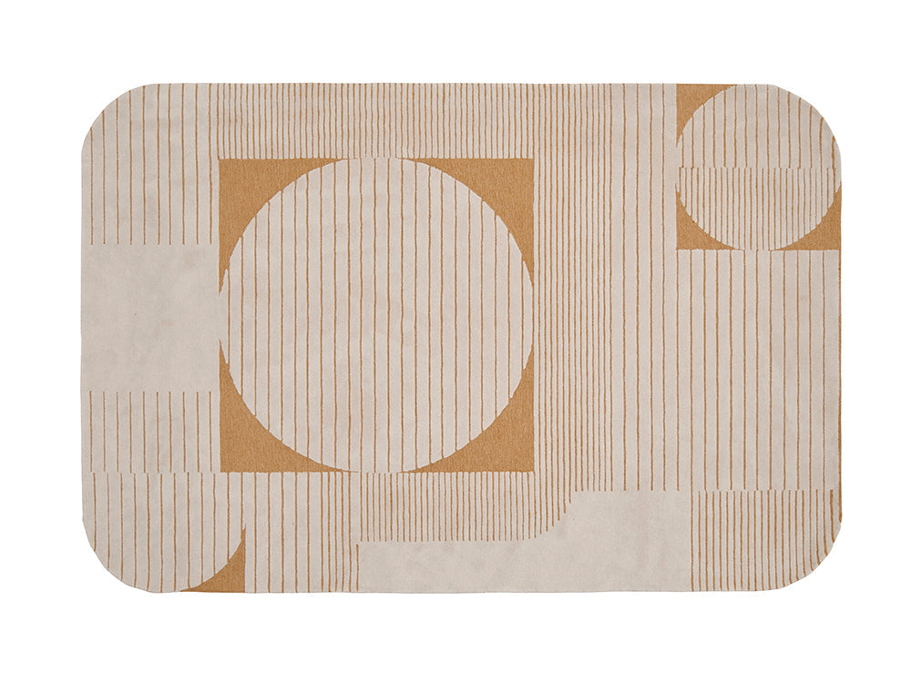 Casa Geometric Rug, Camel (L)