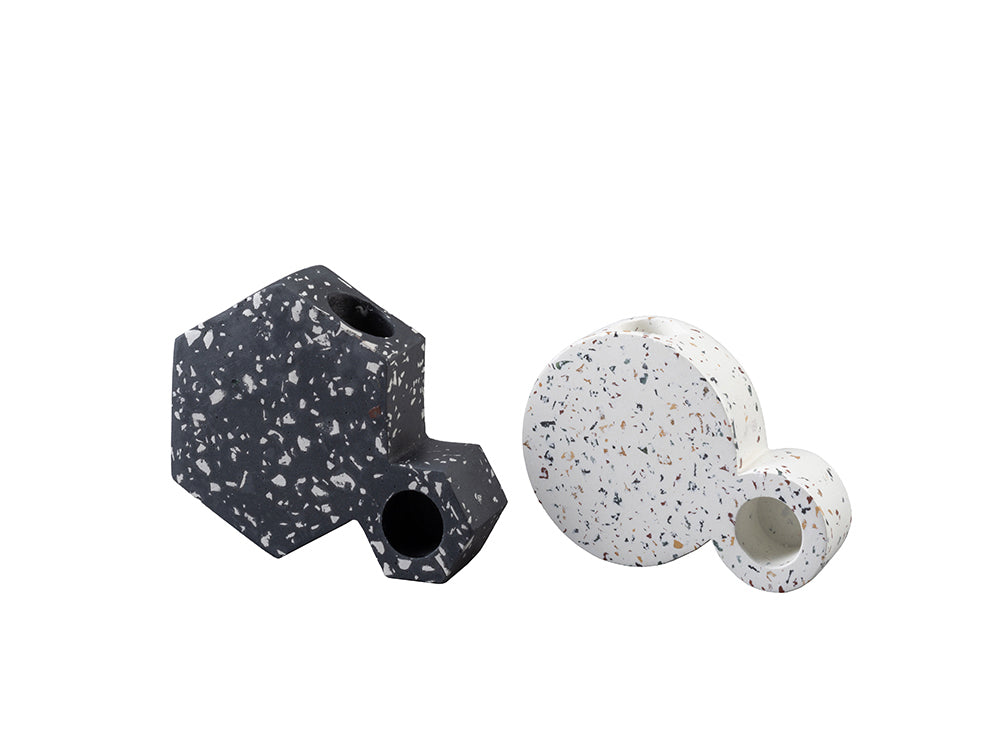 Terrazzo Candle Holder, Black