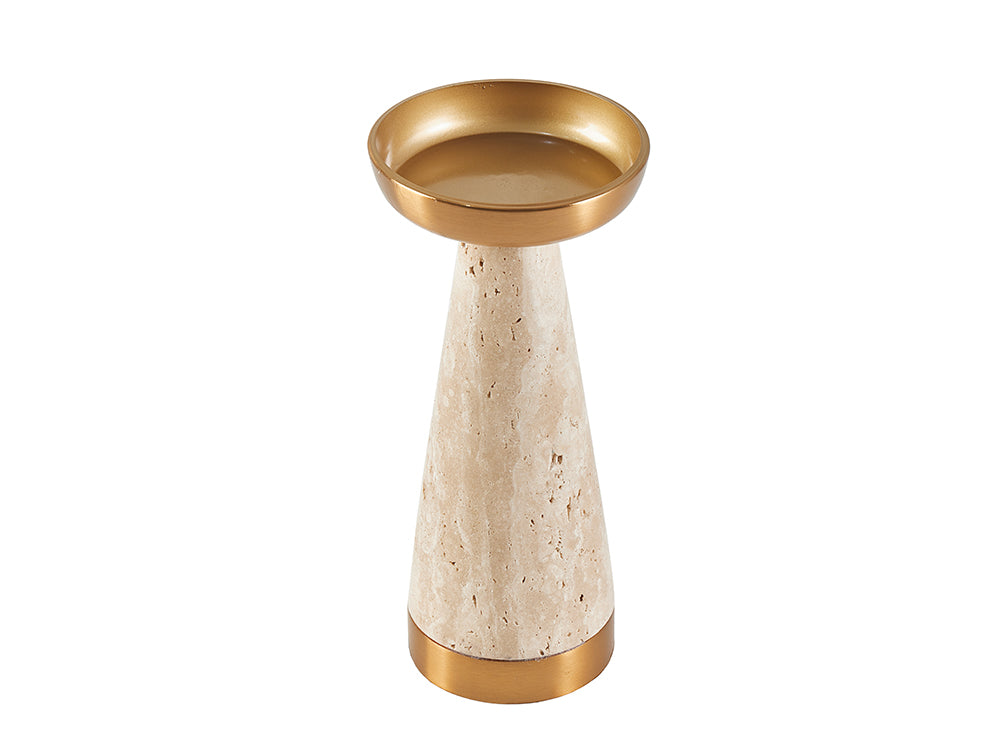 Travertine Pillar Candle Holder, Tall