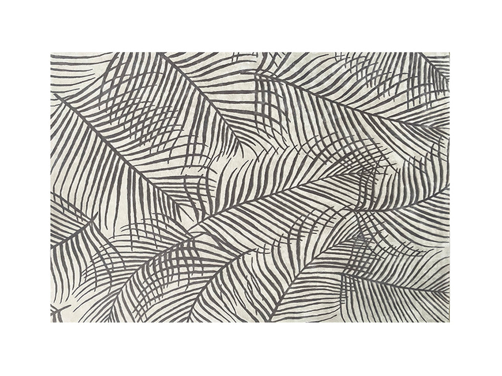 Tropical Leaves Rug, Brown (L)