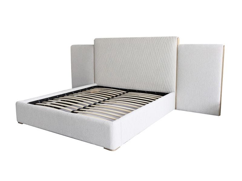 Bridget King Bed with Wings, Silver