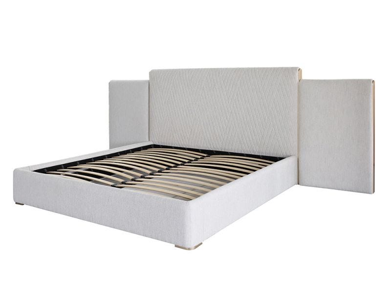 Bridget Super King Bed with Wings, Silver