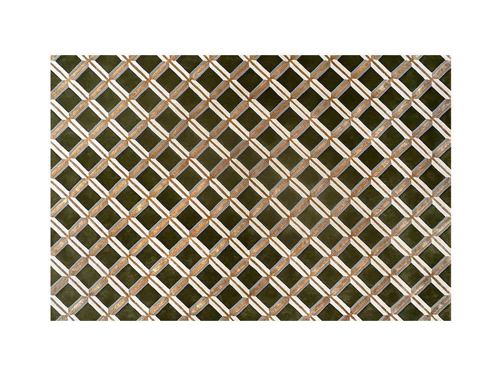 Malvina Rhombus Rug Green