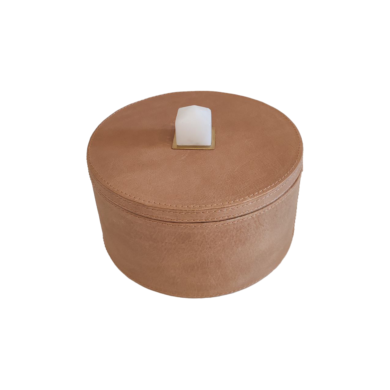 Florida Leather Box, White Quartz