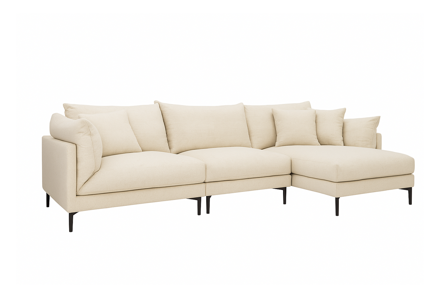 Julian Modular 3 Seat Right Chaise Sofa, Oat