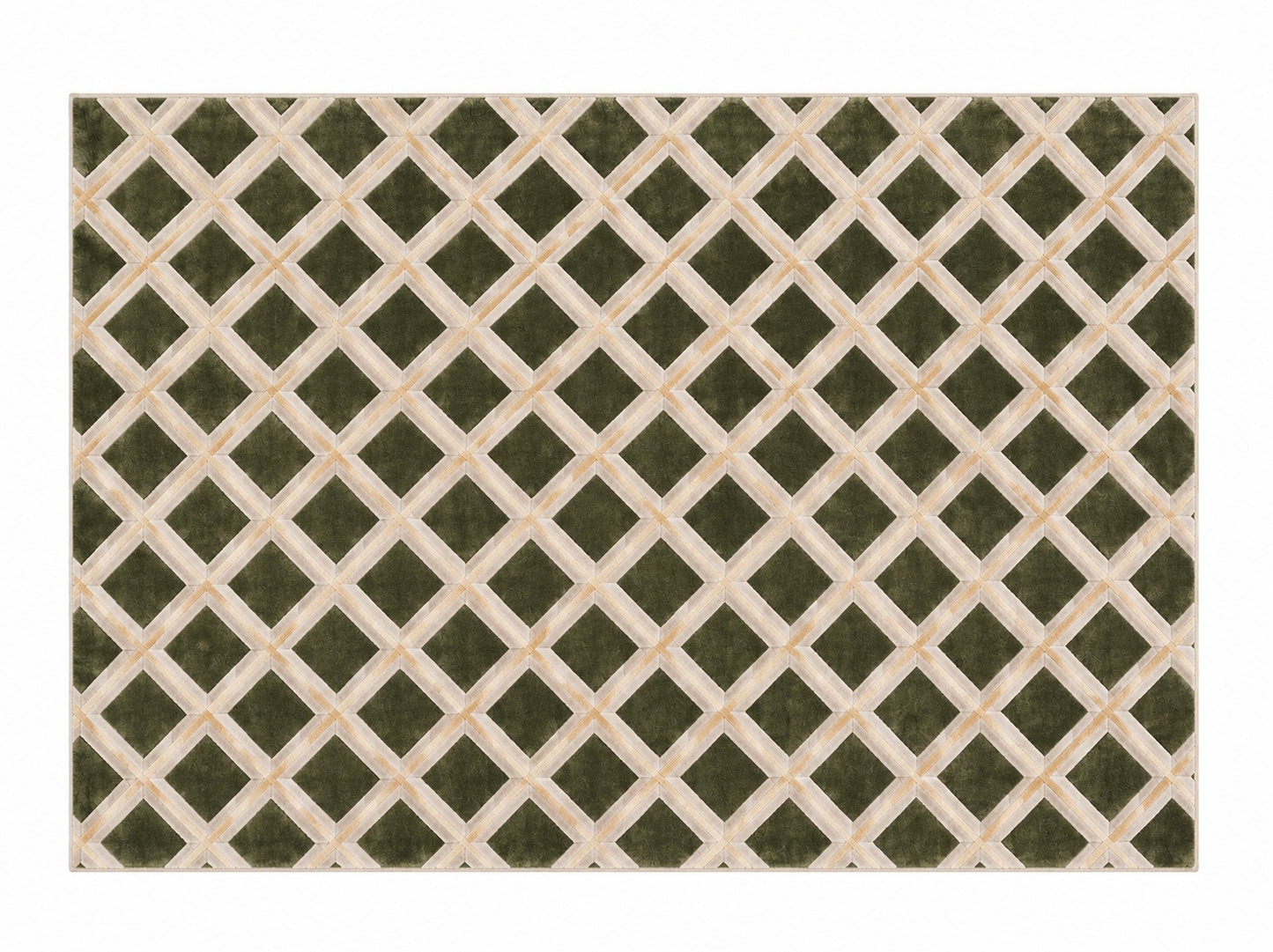 Malvina Rhombus Rug Green