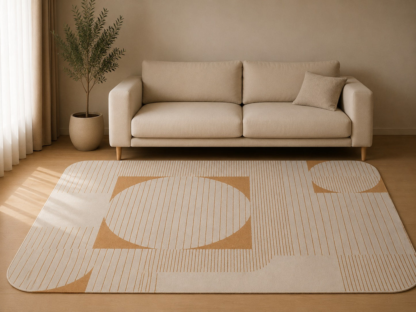 Casa Geometric Rug, Camel (XL)