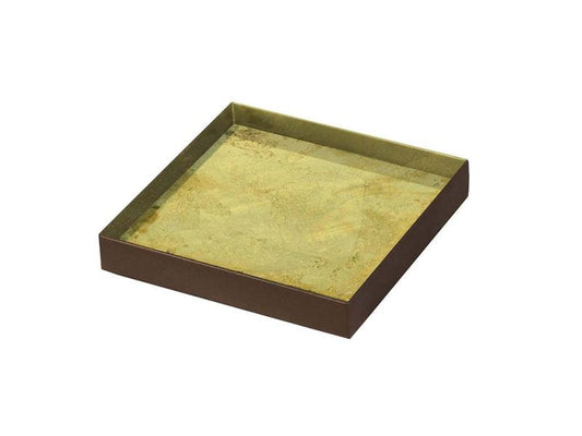 Gold Leaf Glass Tray, 16x16cm