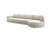 Basel 4 Seat Round Right Chaise Sofa, Dover Oat Fabric