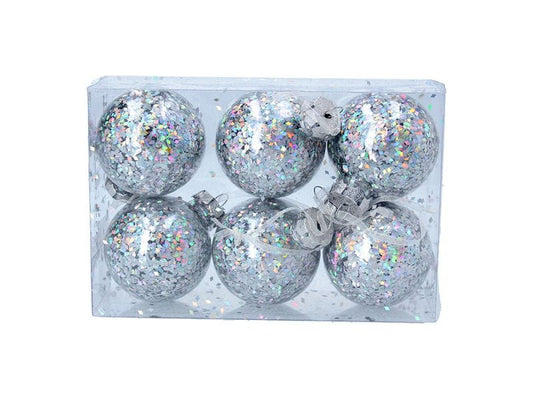 Hologram Silver Ball, Set of 6