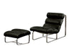 Fergus Set - Leather Chair & Ottoman, Oxford Black