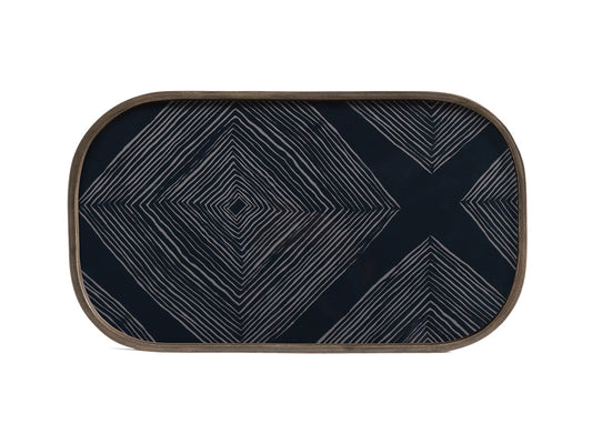 Ink Linear Glass Tray, 42x24cm