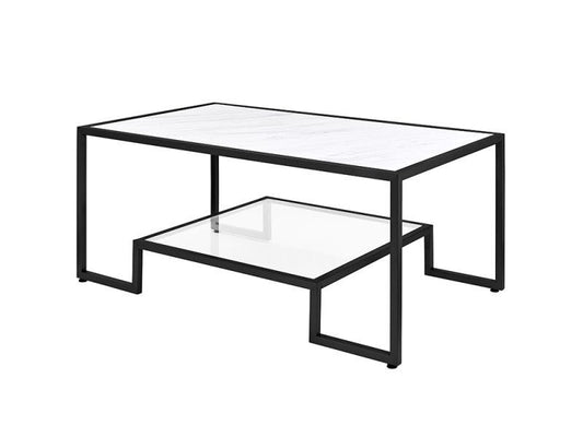 Podium Glass Coffee Table, Black