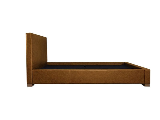 Moderna King Bed No Drawer, Parrot Maple Leather