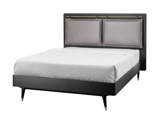 Dean Upholstered Double Bed, Black