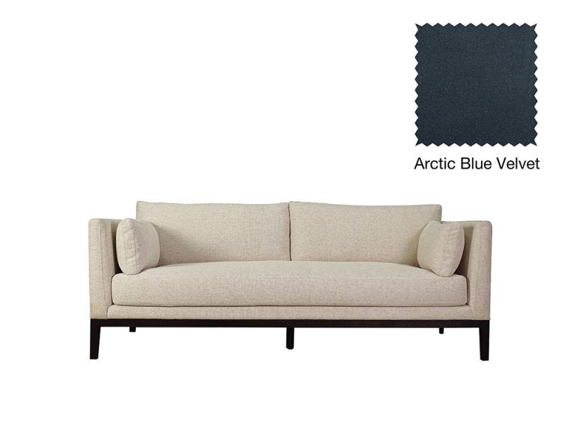 Vancouver 2 Seat Sofa, Arctic Blue Velvet