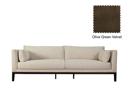 Vancouver 4 Seat Sofa, Olive Green Velvet