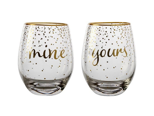 Mine Yours Stemless Glass Set of 2