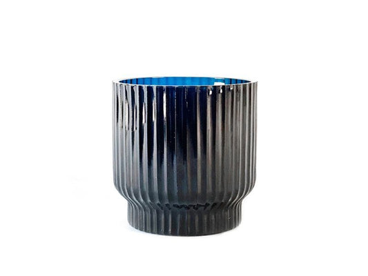 Volta Glass Bucket Vase, Blue