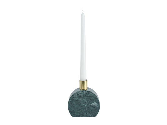 Taper Candle Holder, Green Marble