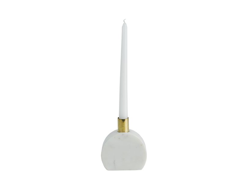 Taper Candle Holder, White Marble