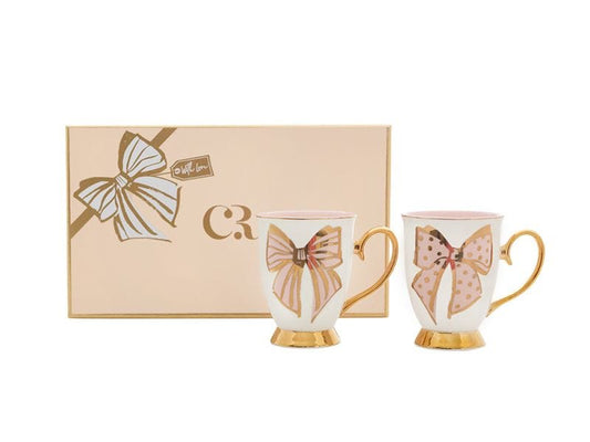 French Bow Mug Set of 2