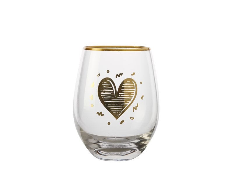 Stemless Glass, Heart 500ml