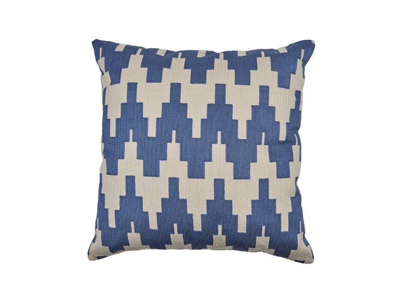 Pixel Zigzag Cushion Cover, Blue 50x50cm