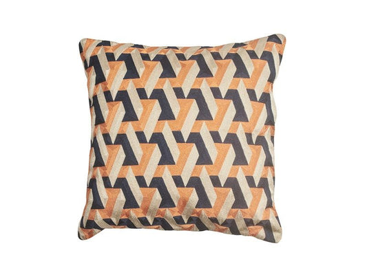 Interlocking Blocks Cushion Cover, Apricot 50x50cm