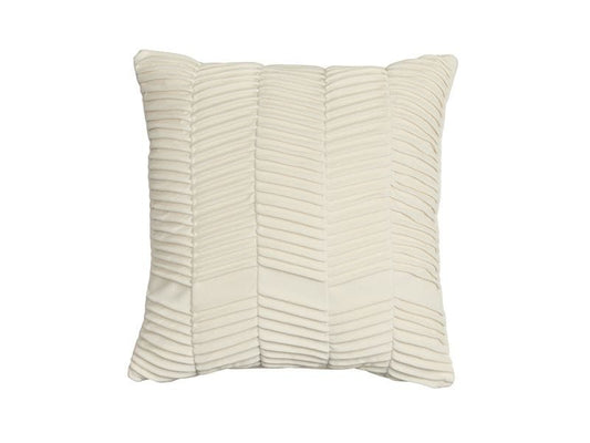 Zigma Pleated Velvet Cushion Cover, Cream 50x50cm