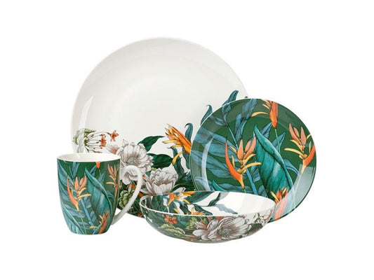 Night Garden Foliage Coupe Dinner Set, 16 Pieces