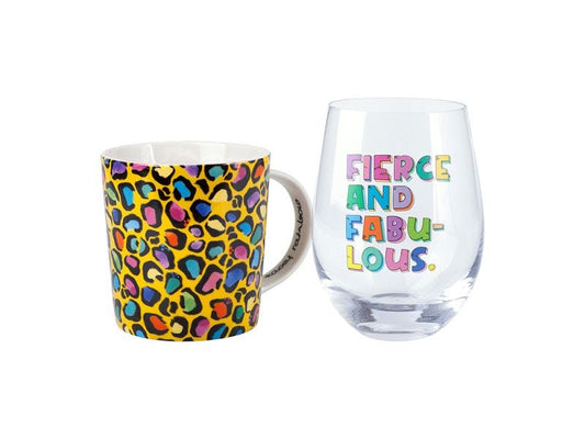 Wild At Heart Wild Mug & Glass Set, Yellow