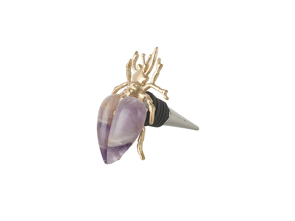 Bug Amethyst Bottle Stopper