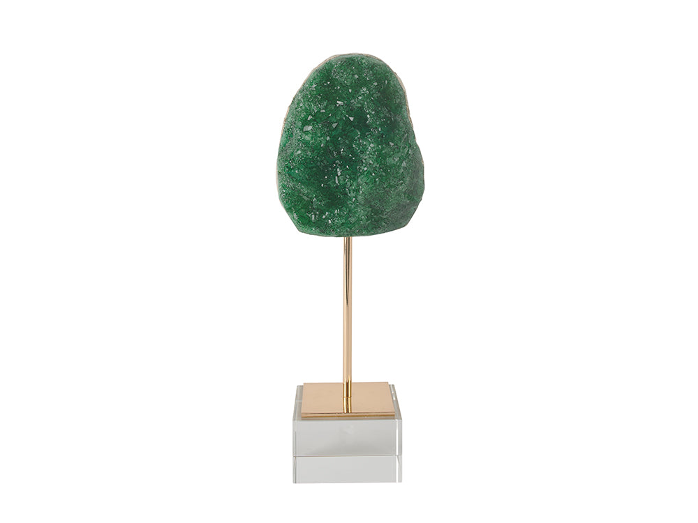 Druzy Stone Sculpture, Green