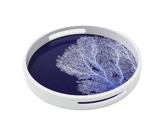 Newton Lacquered Tray, Blue