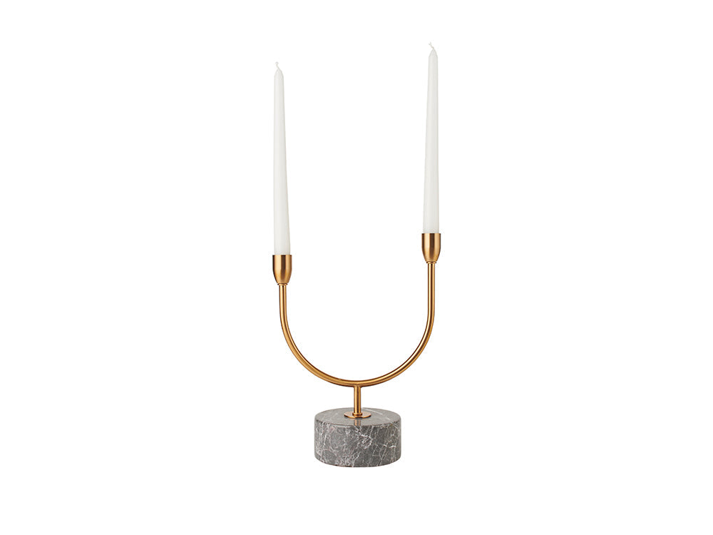 Ucalpe Candlestick, Grey Marble Low