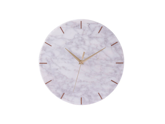 Novo Wall Clock, White Marble