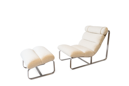 Fergus Set - Chair & Ottoman, Boucle Cream