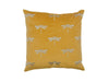 Dragonfly Velvet Cushion Cover, Yellow 50x50cm