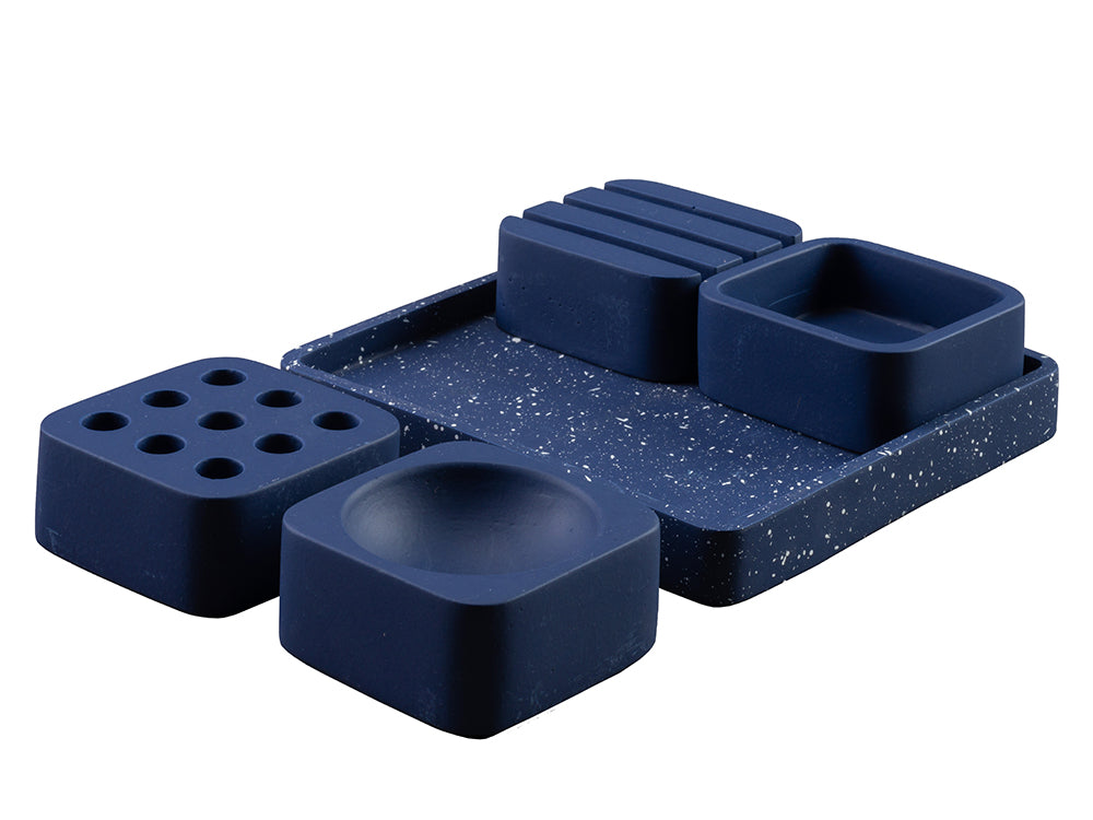 Desk Ink Set Terrazzo Desk Set, Blue Ink – Indigo Living AE