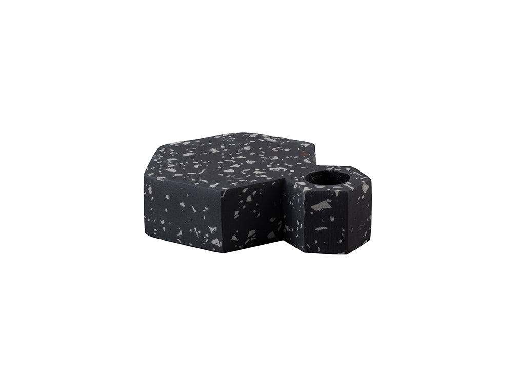 Terrazzo Candle Holder, Black