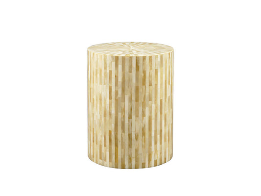 Camille Bone Inlay Stool, Natural