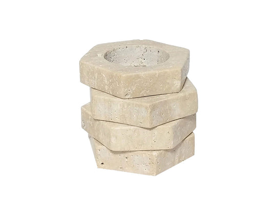 Travertine Napkin Rings Set of 4 pcs