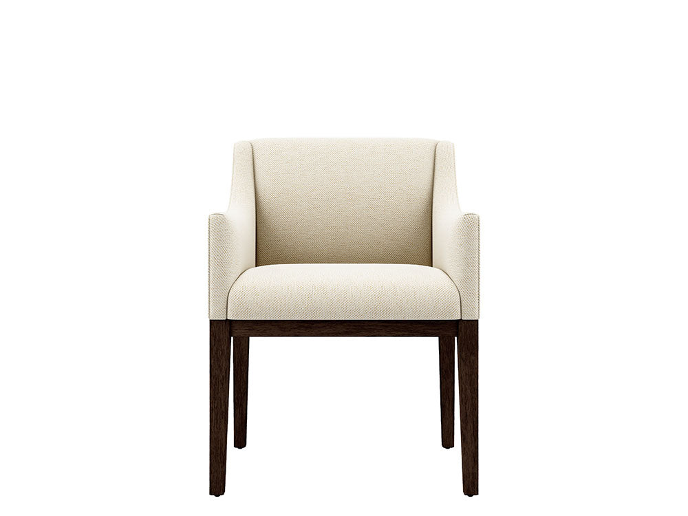 Norton Brown Dining Chair, A.Ivory