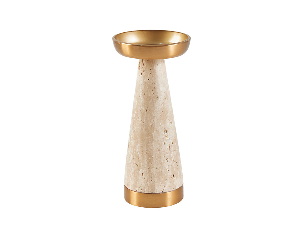 Travertine Pillar Candle Holder, Tall